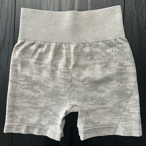 AYBL Gray Camo High-Waist Athletic Shorts